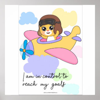 Muurschildering 'In controle om mijn doelen te ber Poster