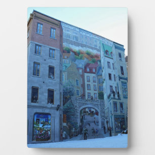 Muurschildering in Old Quebec City, Quebec, Canada Fotoplaat