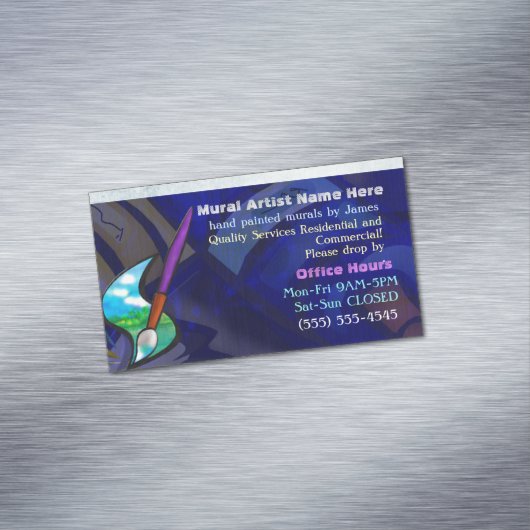 Muurschildering Kunstenaar Grafisch Ontwerp Reside Visitekaartje Magneet (Voorbeeld)