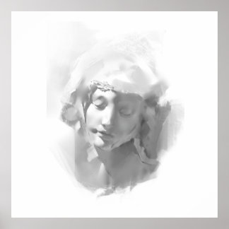 Muurschildering Kunstpleister Beeld Vrouw schets Poster