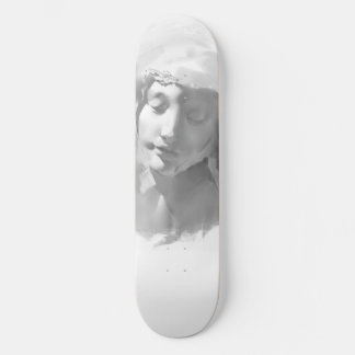 Muurschildering Kunstpleister Beeld Vrouw schets Skateboard