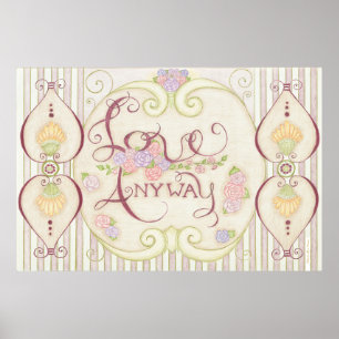Muurschildering 'Toch liefhebben (versierd ontwerp Poster