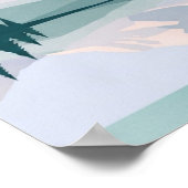 Muurschildering van een uitzicht van twee bergen i poster (Hoek)