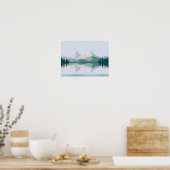 Muurschildering van een uitzicht van twee bergen i poster (Keuken)