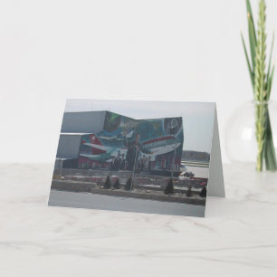 Muurschildering van Northwest Airlines op een dien Kaart