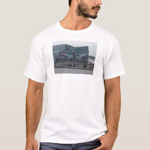 Muurschildering van Northwest Airlines op een dien T-shirt