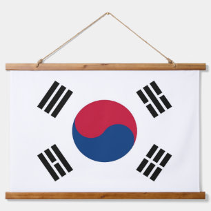 Muurschildpad met vlag van Zuid-Korea Hangend Wandkleed