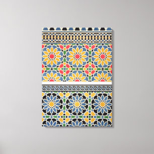 Muurtegels van de mihrab van de Cheykh-moskee Canvas Afdruk