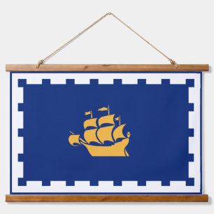 Muurwandtapijt met vlag van Quebec City, Canada Hangend Wandkleed