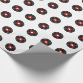 Muziek 45-record retro cadeaupapier (Hoek)