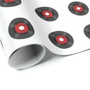 Muziek 45-record retro cadeaupapier