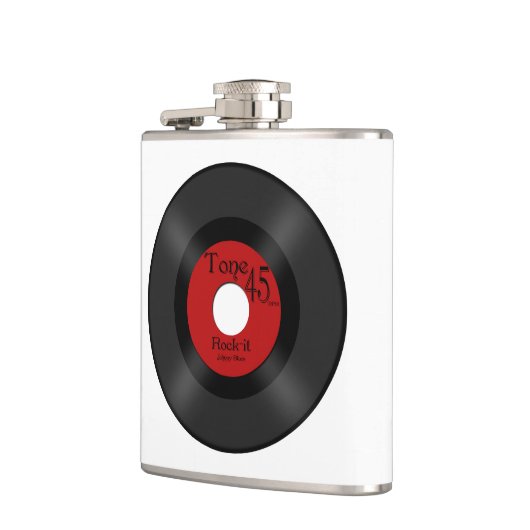 Muziek 45-record retro heupfles (Links)