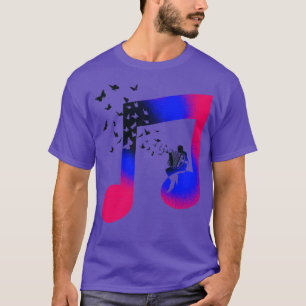 Muziek accordeon vlinder t-shirt