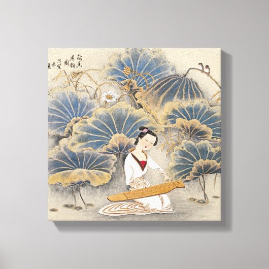 Muziek afspelen via Lotus Pond Canvas Afdruk (Voorkant)