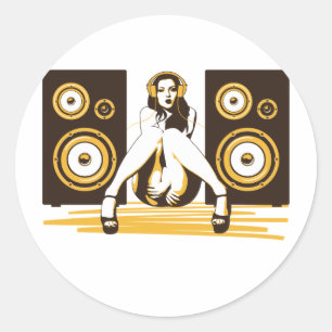 Muziek alsjeblieft ronde sticker