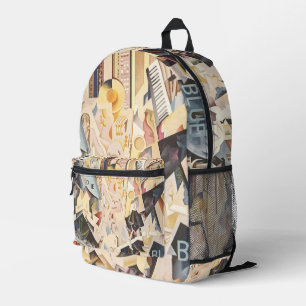  muziek, Art Deco Jazz, Rhapsody in Blue Bedrukte Rugzak