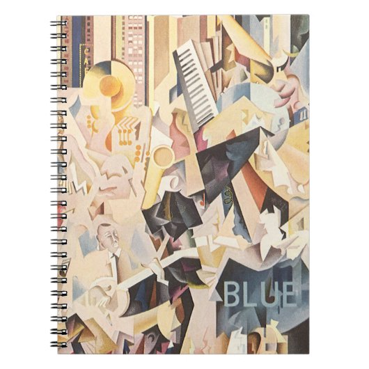  muziek, Art Deco Jazz, Rhapsody in Blue Notitieboek (Voorkant)
