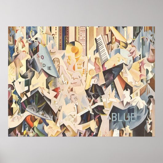 muziek, Art Deco Jazz, Rhapsody in Blue Poster (Voorkant)