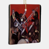 muziek, Art Deco Musical Jazz Band Jamming Keramisch Ornament (Rechts)
