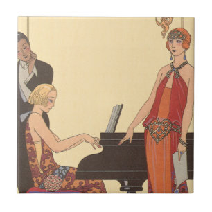  muziek, Art Deco Pianist Musician Singer Tegeltje