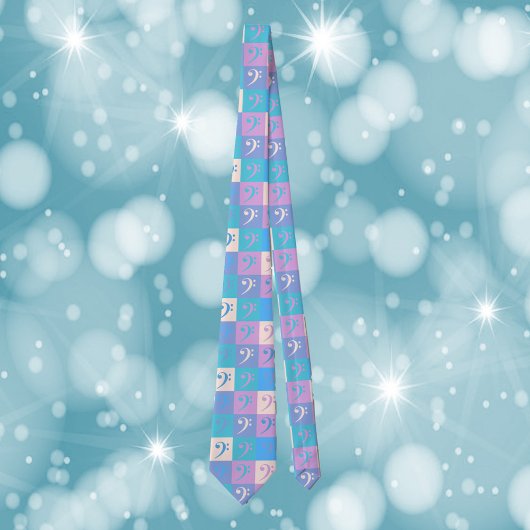 Muziek Bass Clef Pattern Pastel Stropdas