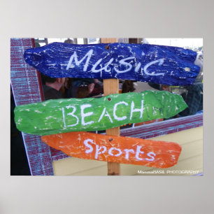 Muziek, Beach, Poster sport!