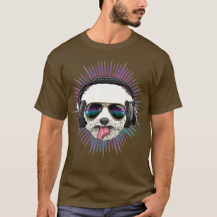 Muziek Bichon Frise Dj met hoofdtelefoon Musical D T-shirt