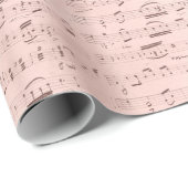 Muziek  Blauw Roze Musical Notes Cadeaupapier (Rol Hoek)