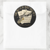 Muziek Bookplate Ronde Sticker (Tas)