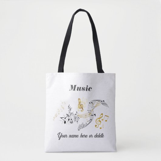 Muziek Canvas tas - Gepersonaliseerd (Voorkant)