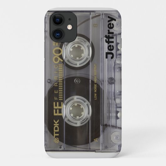 Muziek Cassette met naam Case-Mate iPhone Case (Achterkant)