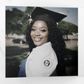 Muziek CD Album Hoesje Boekje Blauw Afstuderen Drieluik Aankondiging (Binnenzijde eerst)