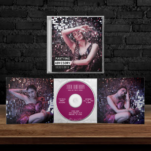 Muziek CD Album Hoesje Boekje Verjaardagsfeest Drieluik Uitnodiging