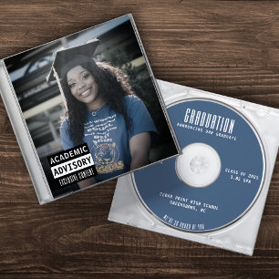 Muziek CD Hoesje Album Hoesje Blauw Afstuderen Aankondiging