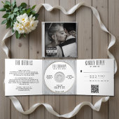 Muziek-cd Hoesje Wedding All In One Drieluik Uitnodiging