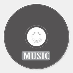 Muziek-cd Ronde Sticker