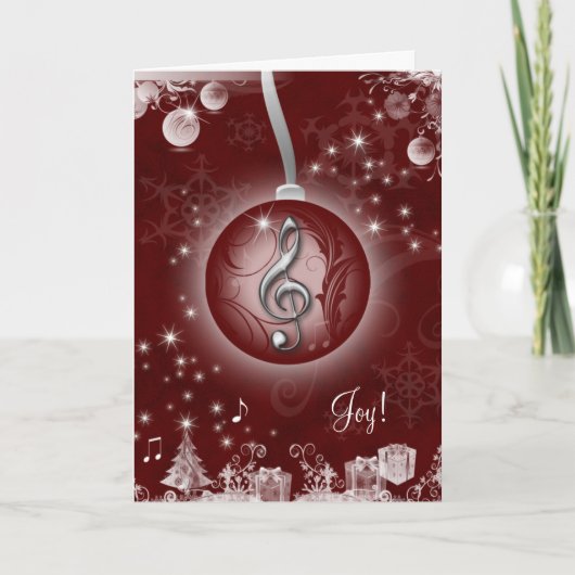 Muziek Christmas Kaart Red (Voorkant)