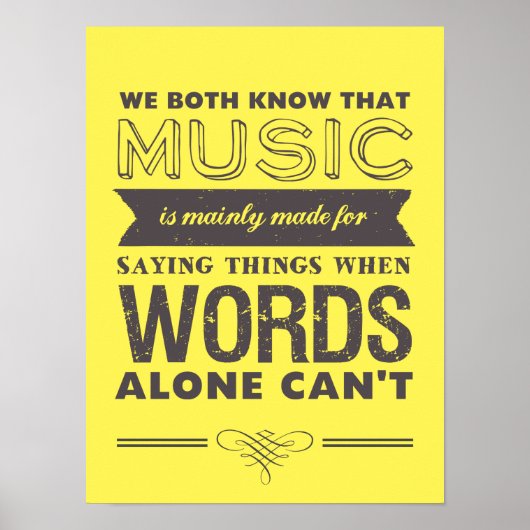Muziek citeert Typografie Poster Muziek spreekt (Voorkant)