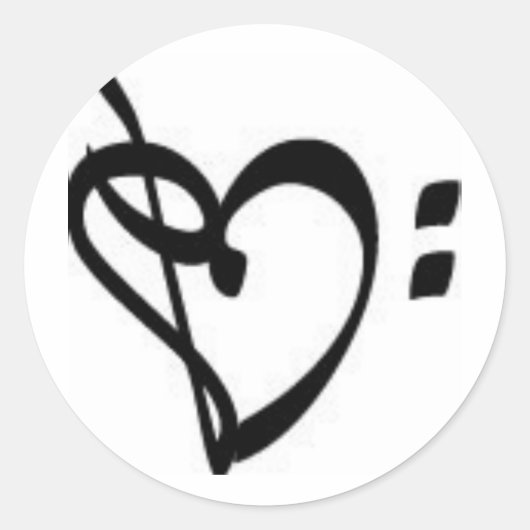 Muziek Clef Heart Sticker (Voorkant)