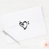 Muziek Clef Heart Sticker (Envelop)
