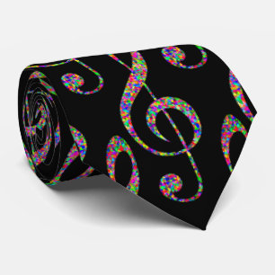 Muziek Clef in Rainbow Stropdas