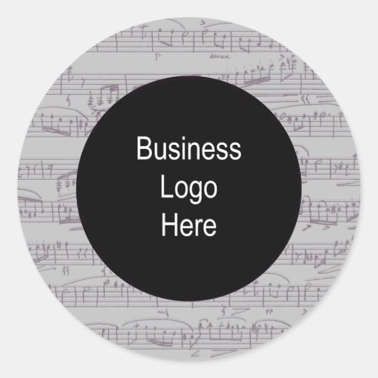 Muziek Clef merkt zakelijk Logo Klassieke ronde St Ronde Sticker (Voorkant)