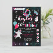 Muziek dansfeest uitnodiging (Staand voorkant)