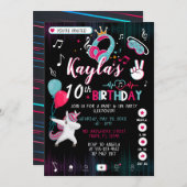 Muziek dansfeest uitnodiging (Voorkant / Achterkant)