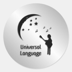 Muziek de Universele Taal Ronde Sticker