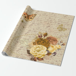 Muziek  Decoupage Vlinderbloem Cadeaupapier
