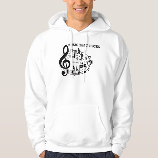 Muziek die rockt hoodie (Voorkant)