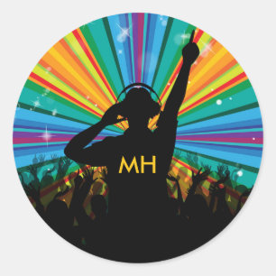 Muziek DJ aangepaste monogram stickers