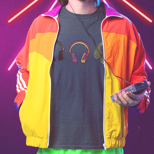 Muziek dj coole hoofdtelefoon t-shirt