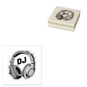 Muziek DJ Hoofdtelefoon Rubberstempel